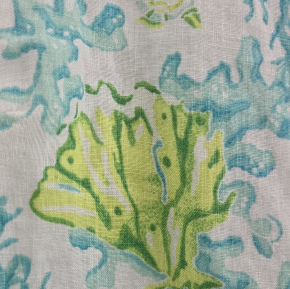 J. Jill Blue/ Green Linen Undersea Sleeveless Shift Summery Dress. Ladies MED - Picture 4 of 10